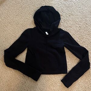 Athleta Black Flurry Seamless Sweatshirt Hoodie